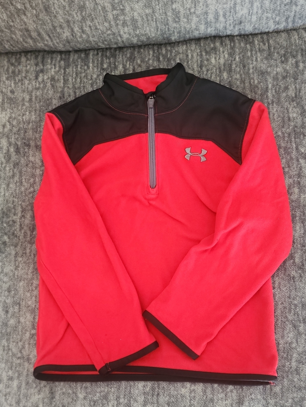 Under Armour Kids Red Half-Zip Pullover with Black Yoke